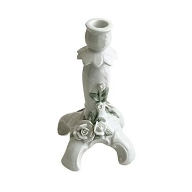 Imagem de Castiçal de cerâmica de relevo tridimensional castiçal retrô de quatro pernas para decoração de festa de casamento