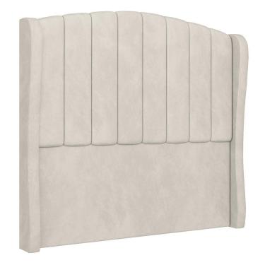 Imagem de Cabeceira Casal King Cama Box 195cm Glenda Z04 Veludo Bege - Mpozenato