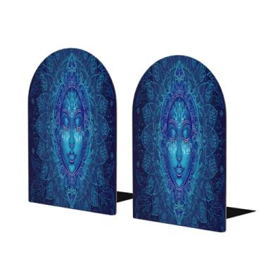 Imagem de Suporte de livro decorativo feminino mandala étnica grande de madeira suporte de livro antiderrapante resistente para mesa de escritório em casa biblioteca de estudo escolar divisórias de livros para