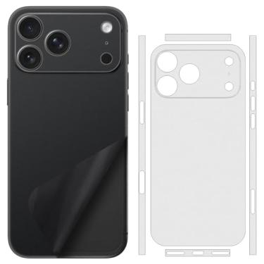 Imagem de SUKIDIOVQ Pacote com 2 para iPhone 17 Pro Skin Wrap usando 3M Transparente Fosco Fibra de Carbono Brilhante Adesivo de Telefone Vinil Decalque Protetor de Vidro para Parte Traseira