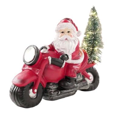 Imagem de Ｂｅｓｇａ Decoração de Natal Iluminada, Ornamento de Mesa Colecionável Escultura Luminosa Estátua de Resina para Clube, Lareira e Sala de Estar, Motocicleta