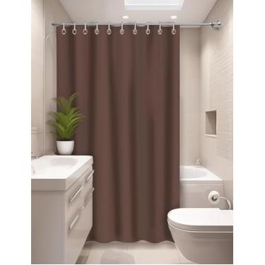 Imagem de Cortina para Box de Banheiro Vinil Luxo, 1,38m x 1,98m, Antimofo, Impermeável. (Marron)