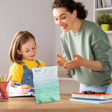 Imagem de Calendário De Mesa 2026 | Planner de Arte em Acrílico Transparente,Calendário Mensal,Decoração Para Estudo Organização Escolar Casa