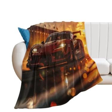 Imagem de HouLaiZhe Cobertor super macio de flanela JDM pista de corrida pôr do sol esportes leves cobertores refrescantes para sofá-cama cadeira sofá carro viagem ao ar livre leve quente 76.2 cm x 101.6 cm