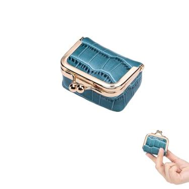 Imagem de HDKXBEJ Mini estojo de viagem para mulheres, organizador de joias e caixa de armazenamento, porta-moedas vintage com fecho de beijo, presente para anéis, brincos, colar (C)