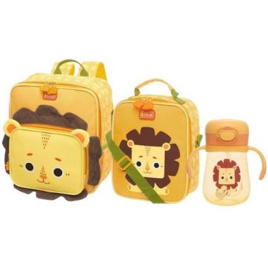 Imagem de Mochila Escolar Passeio-Lancheira Térmica-Copo Infantil Leão - Kouii