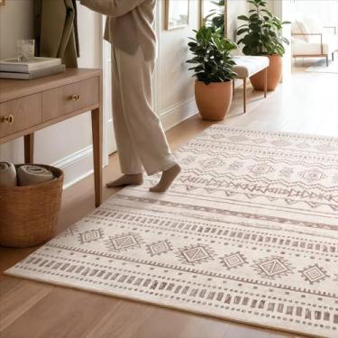 Imagem de GRANNY SAYS Tapete para corredores antiderrapante, tapete lavável para chão de cozinha, corredor de carpete para entrada, lavanderia, tapetes de cozinha longos 12 x 18 cm com suporte de borracha