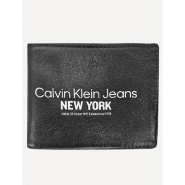 Imagem de Carteira Calvin Klein Jeans Masculina CKJ Silk New York Preta-Masculino