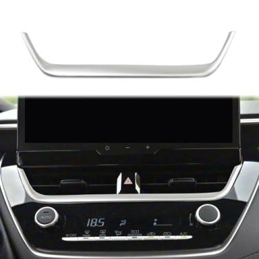 Imagem de Fewshaw Painel de interruptor de ar condicionado para console central prateado fosco acessórios de acabamento de tampa de ventilação CA para Toyota Corolla/Corolla Cross 2020-2026 (acabamento de