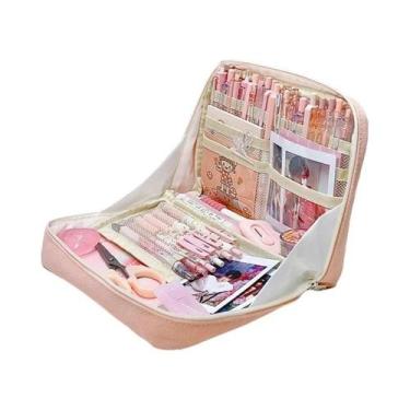 Imagem de Estojo De Lápis Multi-camadas De Grande Capacidade 90 graus Bolsa De A