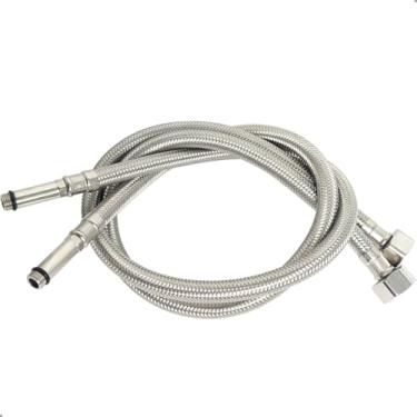 Imagem de Dona D.cor, Engate Mangueira Flexível Misturador monocomando 70cm Aço Inox Torneira Par Água Quente e Fria Banheiro Cozinha