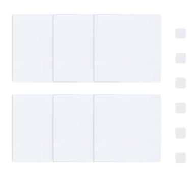 Imagem de UFURMATE Placa de cobertura quadrada de parede, 6 peças de cobertura de teto de plástico PVC placa de parede decorativa redonda em branco para furos, arranhões (branco puro, 140 x 140 mm)