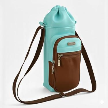 Imagem de Bolsa Térmica (TIFFANY COM MARROM) GALANTE para Garrafa de 1,5 LITROS ml em Couro Sintético - Coleção Cores VERÃO 2026