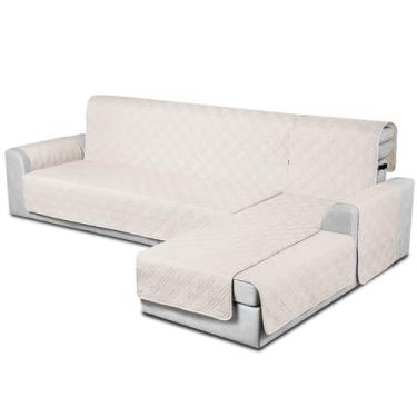 Imagem de Capa de sofá secional TAOCOCO Creme impermeável reversível