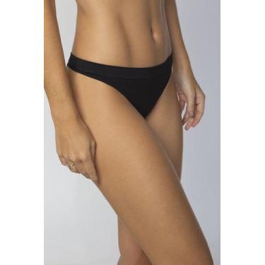 Imagem de 3 Calcinhas Fio Dental Lupo Loba 40600 Poliamida. Tamanho:MCor:Preto