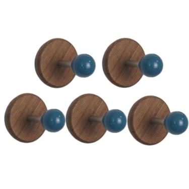 Imagem de 5 ganchos magnéticos coloridos para uso pesado, gancho magnético forte de neodímio, cabide magnético para geladeira, porta de metal, armário para pendurar toalha, casaco, bolsa, guarda-chuva (azul)