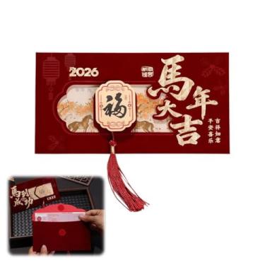 Imagem de Envelopes vermelhos de ano novo chinês de 2026, envelope vermelho chinês de ano novo cavalo, envelope de dinheiro da sorte, acabamento em veludo, bolsos vermelhos, para decorações de festivais de
