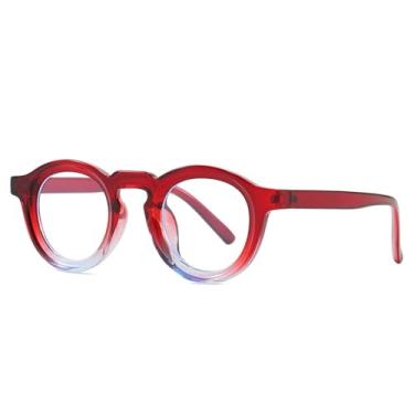 Imagem de Óculos de Sol UV400 - Armação Pequena Redonda em Cores Vibrantes, Estilo Punk, para Homens e Mulheres, Esportes ao Ar Livre, Corrida e Ciclismo, Vermelho e Transparente