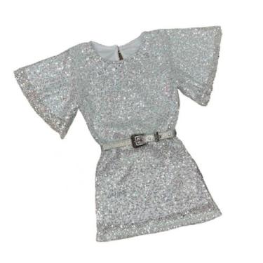 Imagem de Vestido Paetê Infantil Reveillon Meninas Lançamento Ano Novo - Mini Di