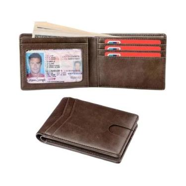 Imagem de Carteira Bifold Vintage Leve, Elegante titular de cartão de crédito, B