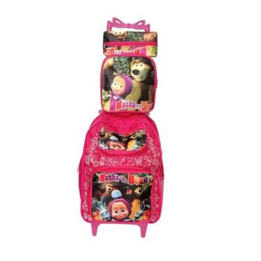 Imagem de Mochila Escolar Infantil Kit Com Lancheira Estojo Menino e Menina de C