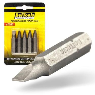 Imagem de Kit 5 Ponta Bit Fenda CV 38mm x 5/16 x 6,0mm Beltools