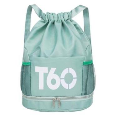 Imagem de Mochila Bolsa Saco com Cordão Esportiva Impermeável Anti roubo Academia Treino Passeio Multiuso-Unissex