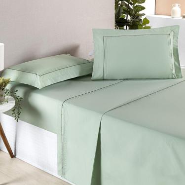 Imagem de Jogo De Cama Ellos 200 Fios Casal Padrão 04 Peças 80% Algodão / 20% Poliéster - Menta