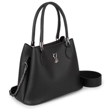 Imagem de Bolsa feminina Media Transversal e Mão VS Sacola - DUART'S, Preto