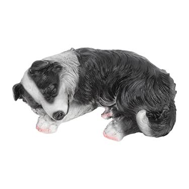 Imagem de Mingzhe Border Collie Filhote de Cachorro Esculturas Decoração à Prova de Intempéries Estátua do Cão Ornamento Jardim Ao Ar Livre