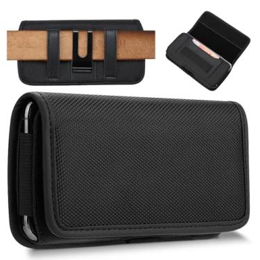 Imagem de Suporte de telefone para cinto para iPhone 17 17 Pro 16 Pro 16e 15 15Pro 14 13 12 11 Xs 10 X XR, bolsa de telefone de nylon premium com clipe de cinto para celular