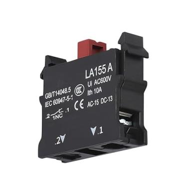 Imagem de BKUANE 1 interruptor de botão autotravante de 22 mm, à prova d'água, momentâneo, autobloqueio, cabeça chata, símbolo de seta, interruptor de alimentação, frete grátis 10A (base NC, 1NO1NC)