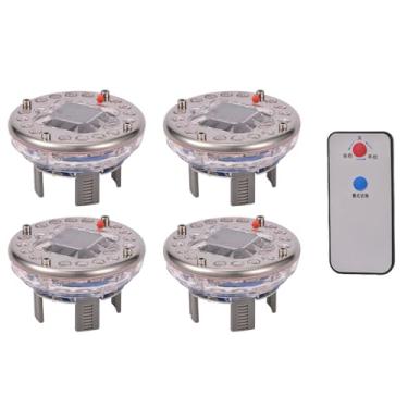 Imagem de MOUDOAUER 4 peças de luz LED solar flash colorido lâmpada de aviso decoração para acessórios de carro acessórios