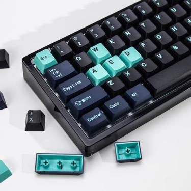Imagem de YMKPVR Conjunto de teclas laranja KBDiy Hammerhead Dark PBT Double Shot, 174 teclas retrô personalizadas, 60% de perfil cereja para teclado mecânico 61/64/68/84/87/100/104/108
