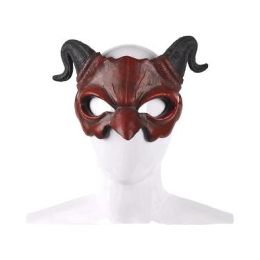 Imagem de Máscara De Chifres De Demônio Assustadora Para Halloween, Cosplay, Hor