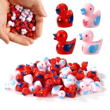 Imagem de 50 peças de patos de resina de aranha em miniatura, pequeno pato de resina exclusivo com teia de aranha romance mini decoração de paisagem para decoração de carro, presente festivo (cor mista)