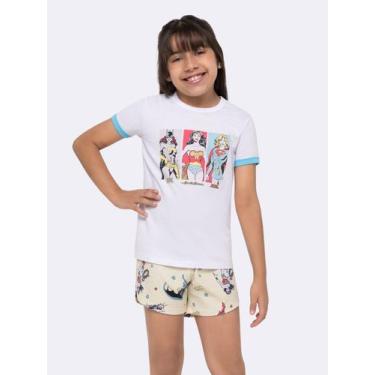 Imagem de Pijama Infantil Manga Curta Super-Heroínas DC Comics, Branco, 8, Menin
