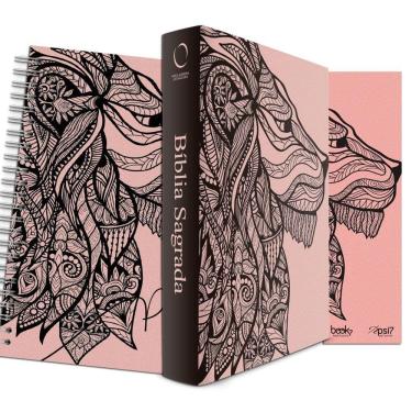Imagem de Kit Leão Rosa - Planner + Bíblia Capa Dura NAA + Marca Página