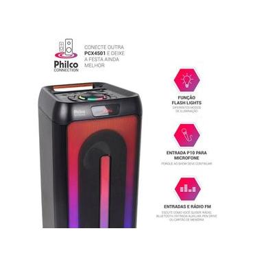 Imagem de Caixa de Som Amplificada Philco PCX4501 com Bluetooth, Entrada USB e Flash Light - 350W