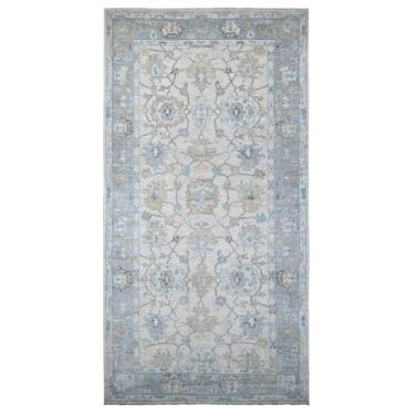 Imagem de Shahbanu Rugs Tapete cinza floral todo design de lã atada à mão angorá afegão Oushak GG (2,5 m x 4,5 m)