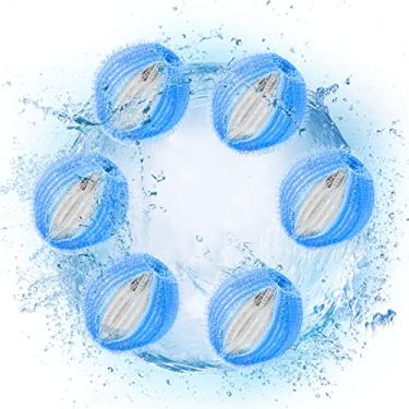 Imagem de 6 unidades de Bolas Capturadoras Cabelo - Removedoras Pelúcias Lavanderia enroláveis Reutilizáveis para Máquina Lavar Roupa e Secadora Práticas Reduzi