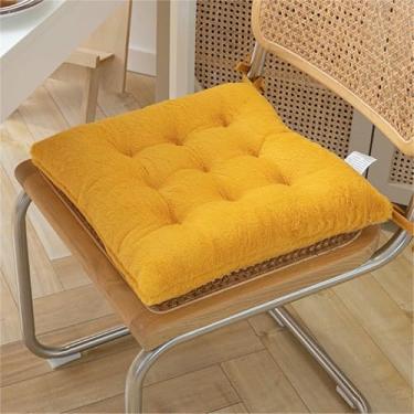 Imagem de Almofadas de cor sólida para cadeiras de jantar, antiderrapantes, macias e espessas, com amarras, para móveis de jardim e sala de jantar.