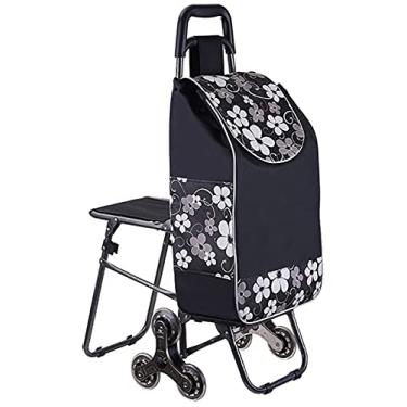 Imagem de Carrinho de compras dobrável de 6 rodas, carrinho de subir escadas, reboque impermeável sobe as escadas e puxa o carrinho, estilo cinco (estilo cinco)