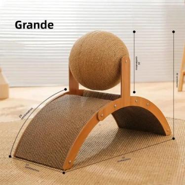 Imagem de Arranhador De Gato De Madeira Resistente Ao Desgaste 2 Em 1 Com Bola D