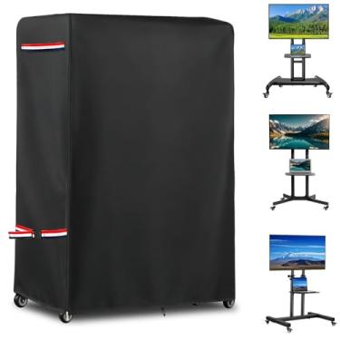 Imagem de Dipurman Capa de TV externa 75 polegadas à prova de intempéries para TV de 70-75 polegadas, com zíper 600D capas de suporte de TV resistentes à prova d'água para uso externo, capas protetoras de TV de