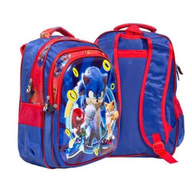 Imagem de Mochila Bolsa Infantil Masculina Sonic Pre Escola Passeio - TOYS 2U