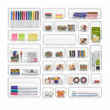 Imagem de Organizador Multiuso Modular Kit com 25 Geladeira Armários Gavetas Despensa Lavanderia Alimentos Frutas