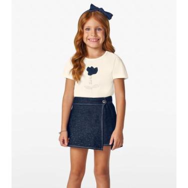 Imagem de Conjunto Infantil Blusa com Shorts Saia Trick Nick Off White, 14, Off 