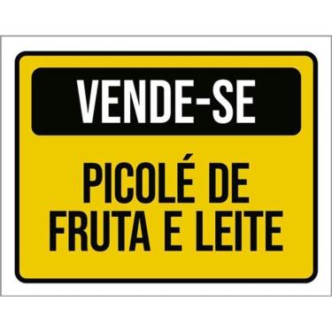 Imagem de Kit 3 Placas Sinalização - Vende-Se Picolé Fruta E Leite