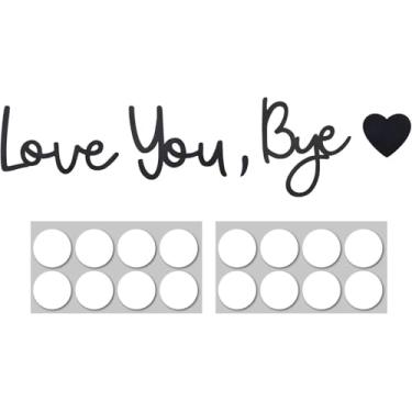 Imagem de Placa Love You Bye, decoração de parede de madeira, amor expresso e quente, família, moderna, decoração de arte para casa, sinal de tchau, para porta, parede, corredor, (preto)